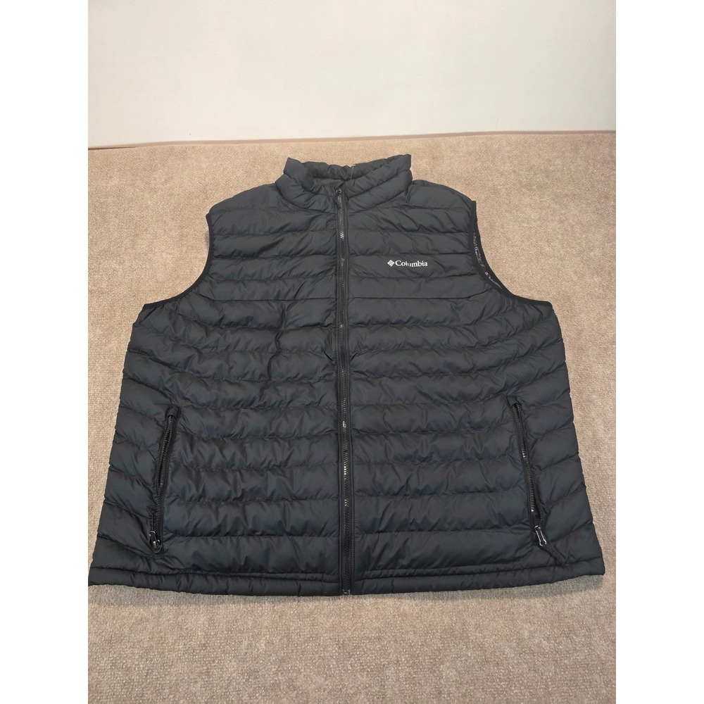 Columbia Mens Omni-Heat Puffer Vest Black Full Zip Size 3X